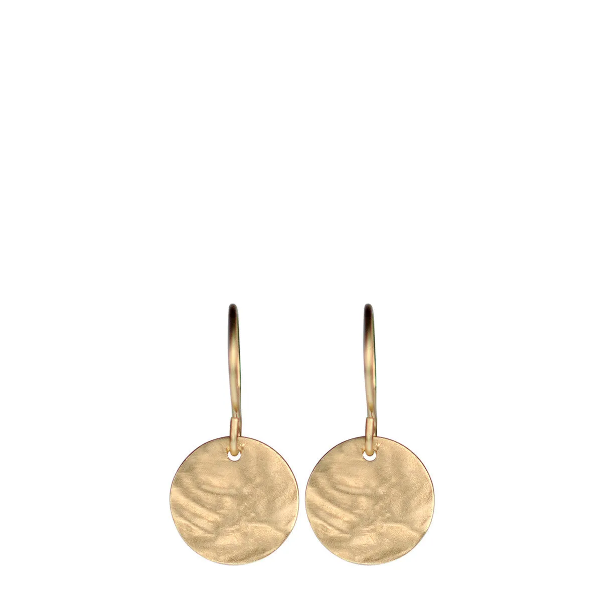 10K Gold Small Shell Disc Earrings