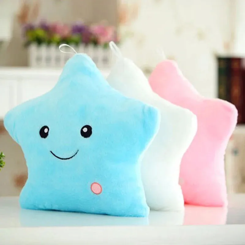 1pc 40*35 Star Pillow Luminous Pillow,Led Light Pillow,Plush Pillow, Hot Colorful Stars,Kids Toys,Birthday Gifts,Christmas Toys