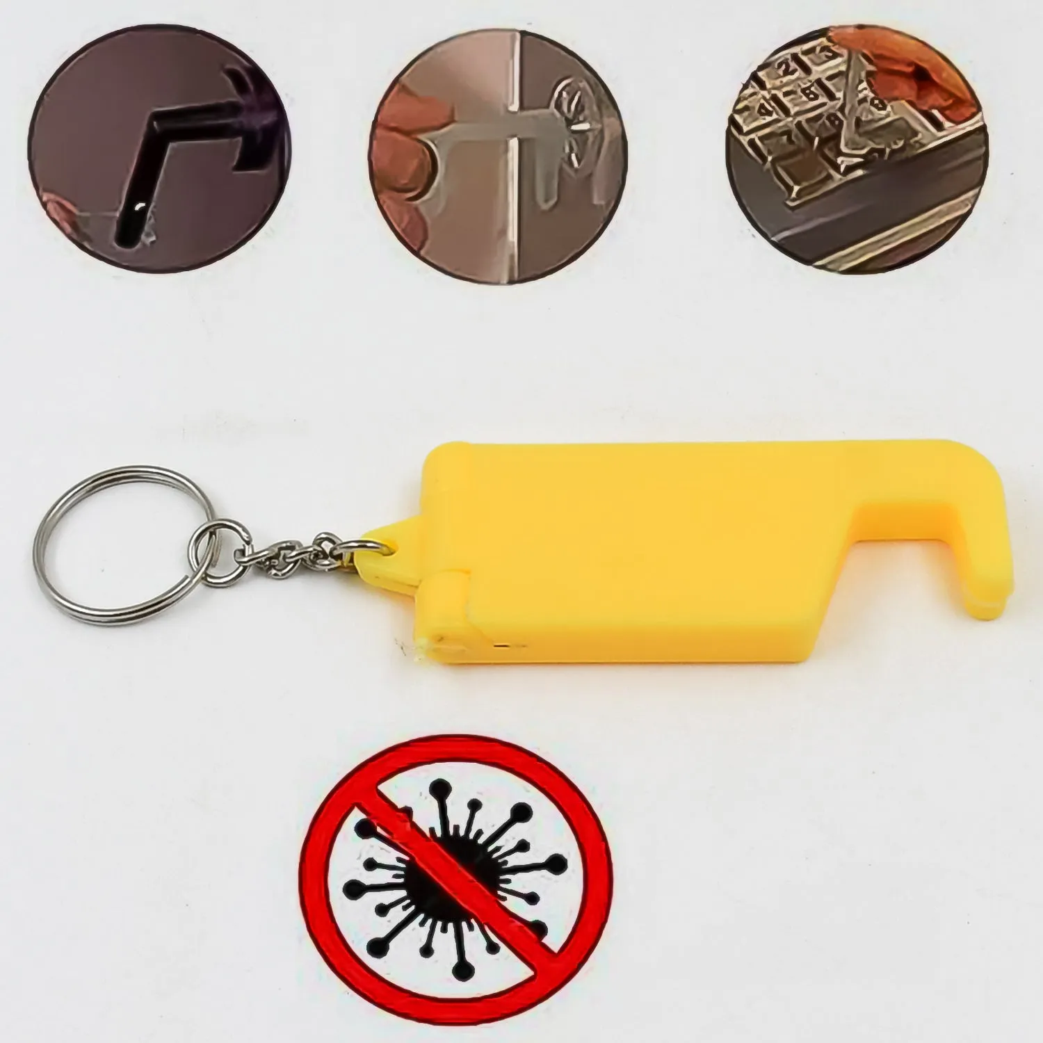 2 in 1 Plastic Keychain with Mobile Stand / Phone Holder (100 Pcs Set / Multicolor)