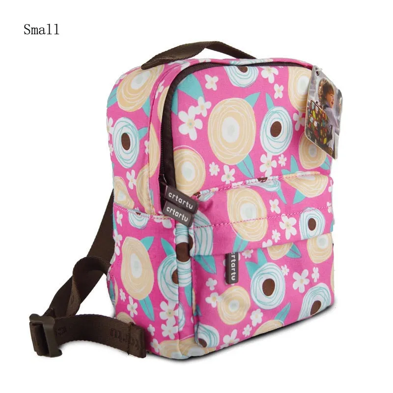 24cm Kids Cartoon School Backpack kids travel bag Owls, Dots, Flowers