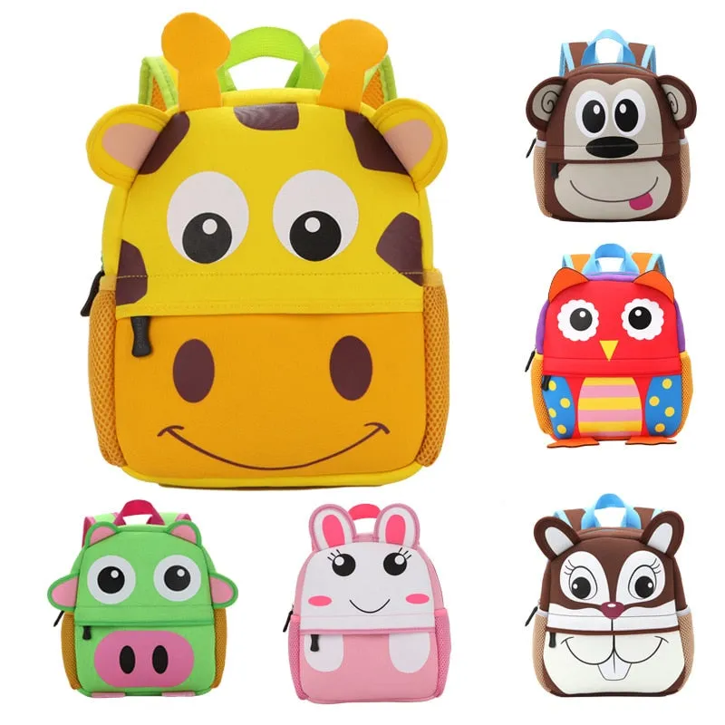 3D Animal Children Backpacks  Girl Boy