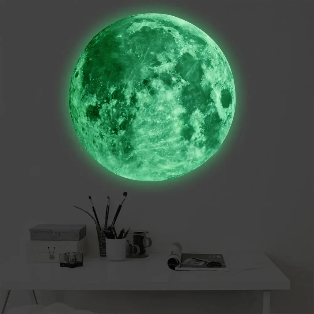 3D luminous moon wall sticker glowing in the dark