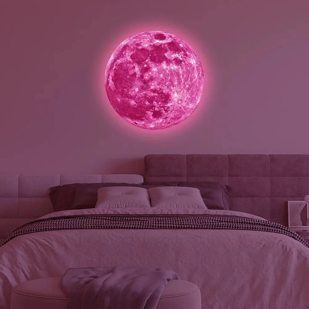 3D luminous moon wall sticker glowing in the dark