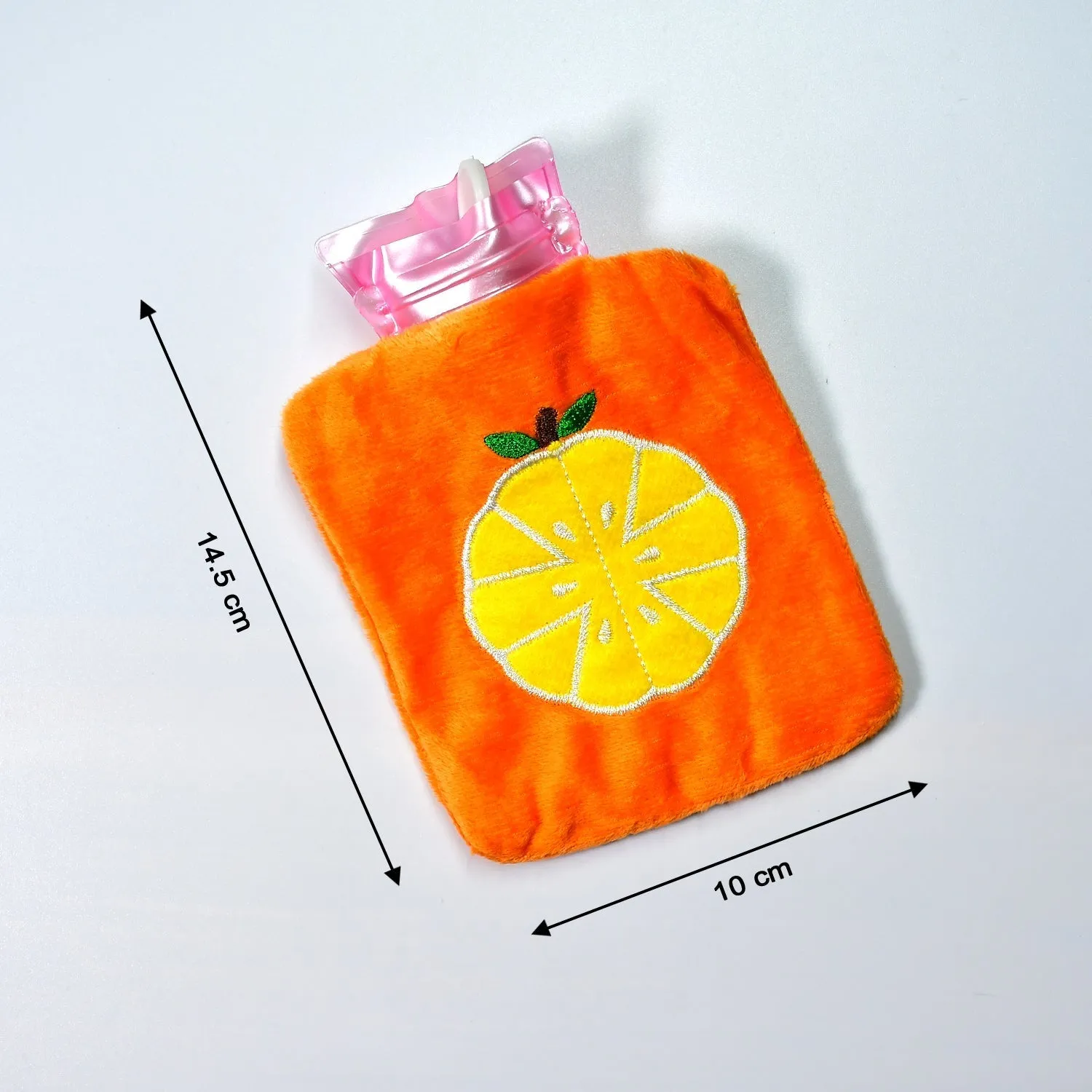 6510 Orange small Hot Water Bag with Cover for Pain Relief, Neck, Shoulder Pain and Hand, Feet Warmer, Menstrual Cramps.