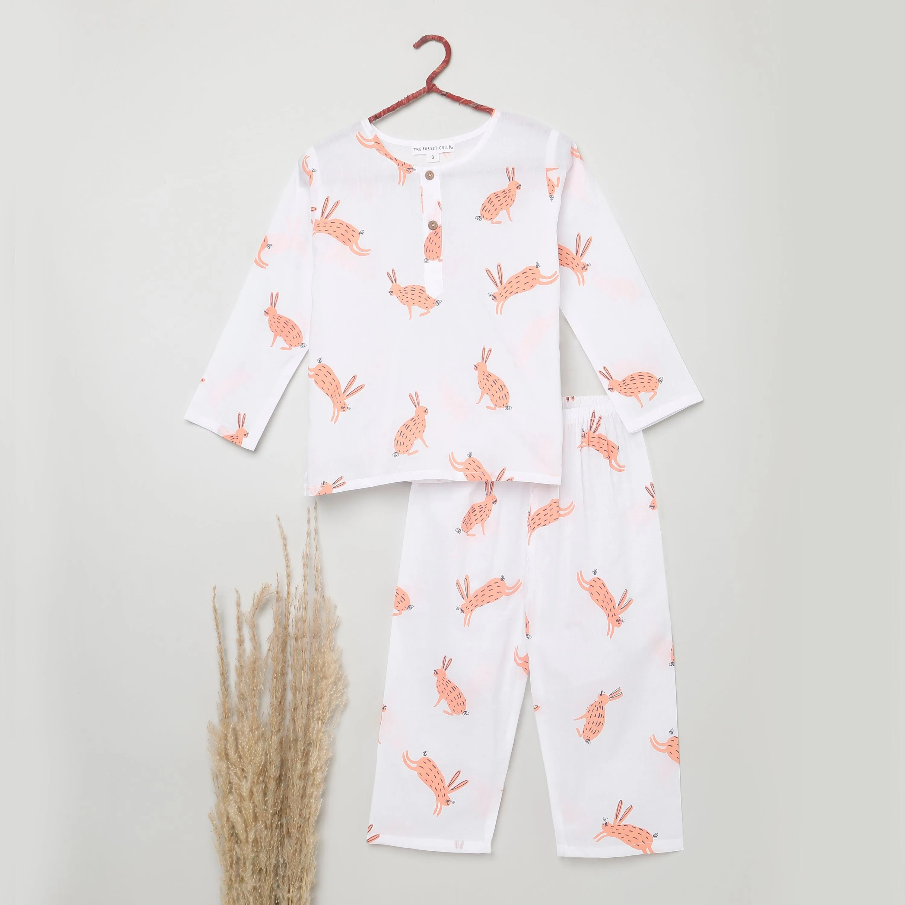 A Down of Hares'- Unisex Kurta Pyjama Set for Kids