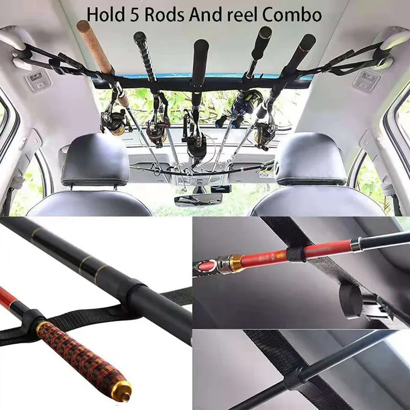 Adjustable In-car Fishing Rod Fixing With Roof Fishing Rod Storage Rack