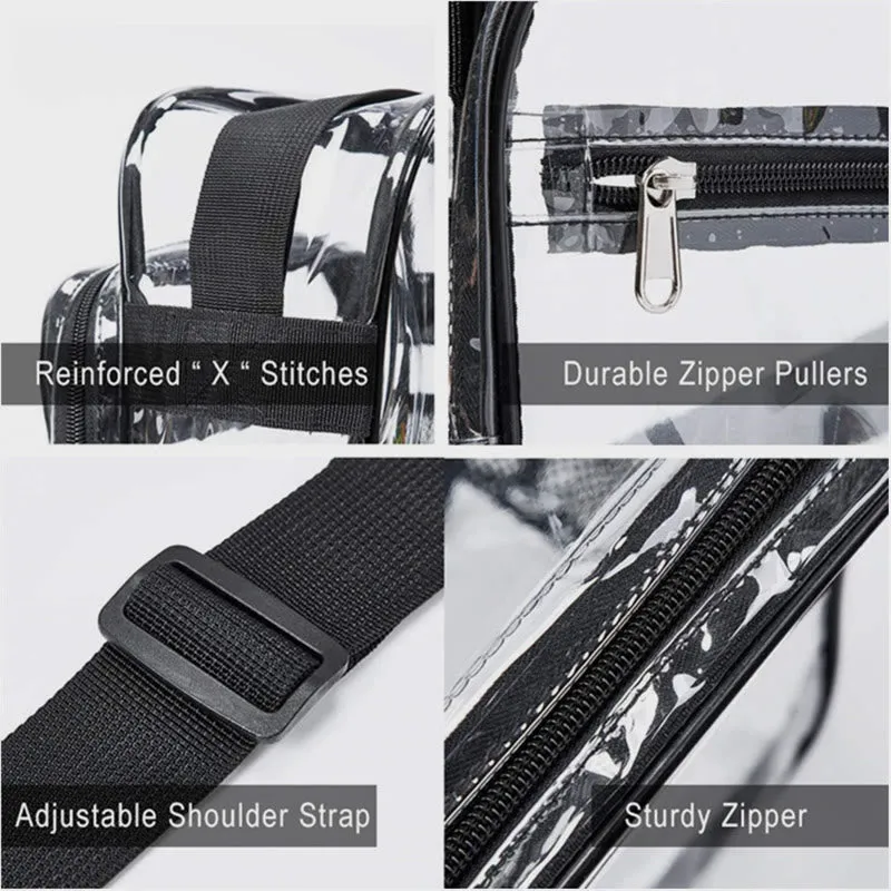 Adjustable Shoulder Strap Travel Shopping Messenger Bag Waterproof Transparent Tote Bag Organizer