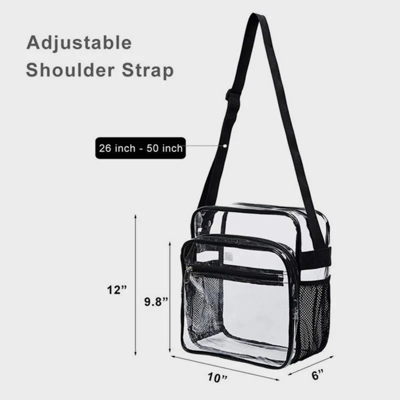 Adjustable Shoulder Strap Travel Shopping Messenger Bag Waterproof Transparent Tote Bag Organizer