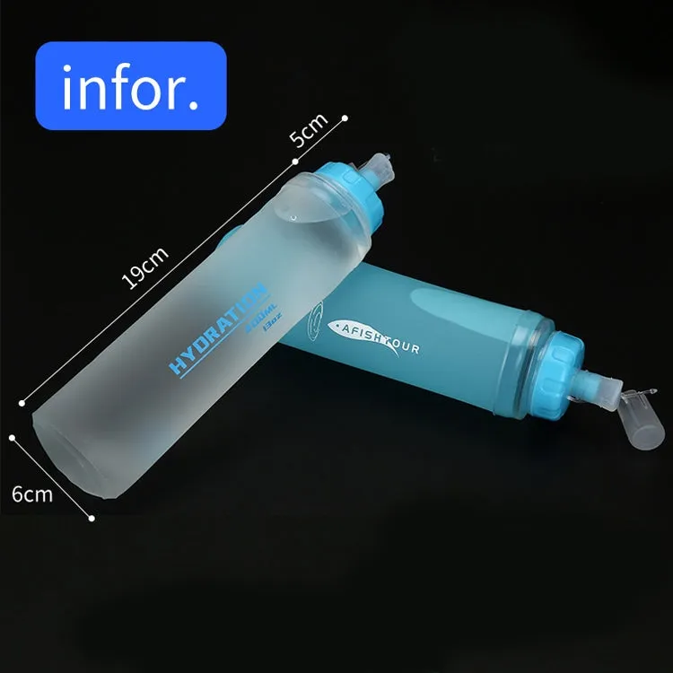 AFISHTOUR TPU Outdoor Sports Soft Water Bag Marathon Water Bottle Folding Water Bag, Capacity: 400ml (Transparent)