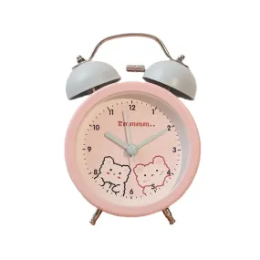 Alarm Clock Cartoon Creative Student with Digital Table Clock Luminous Decoration Mute Iron Bell Alarm Clock