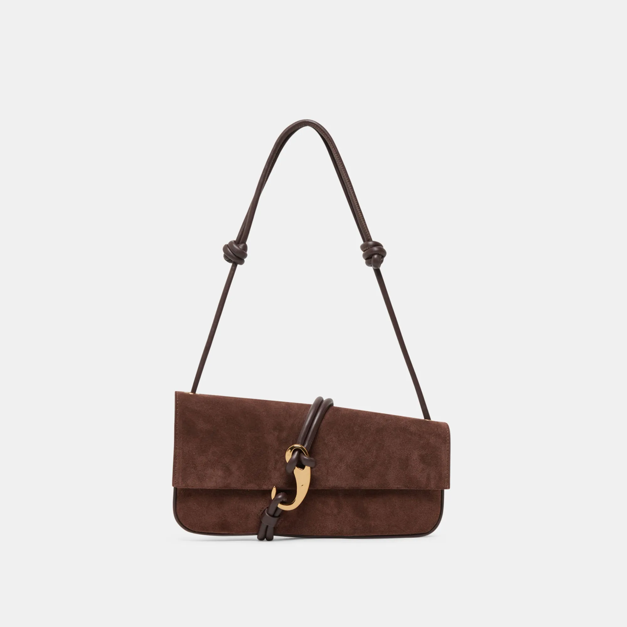 ALICE SHOULDER BAG CHOCOLATE SUEDE