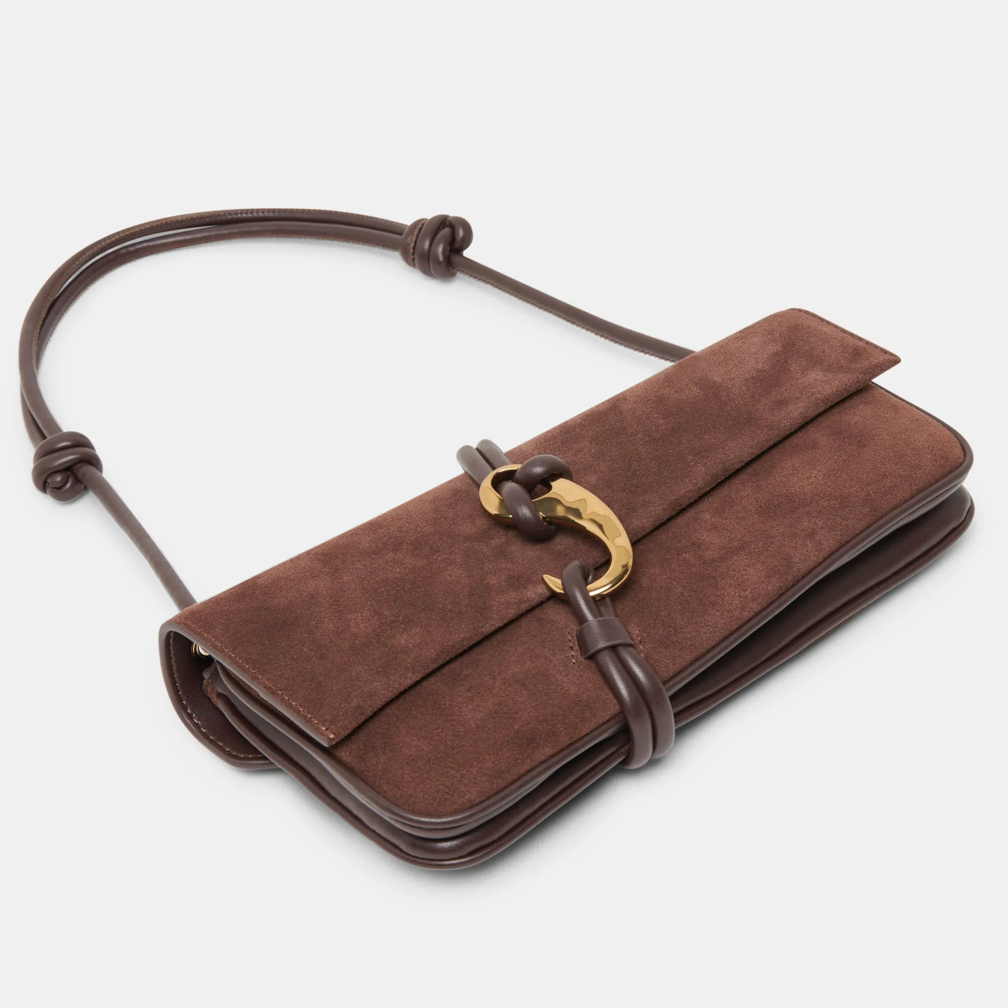 ALICE SHOULDER BAG CHOCOLATE SUEDE