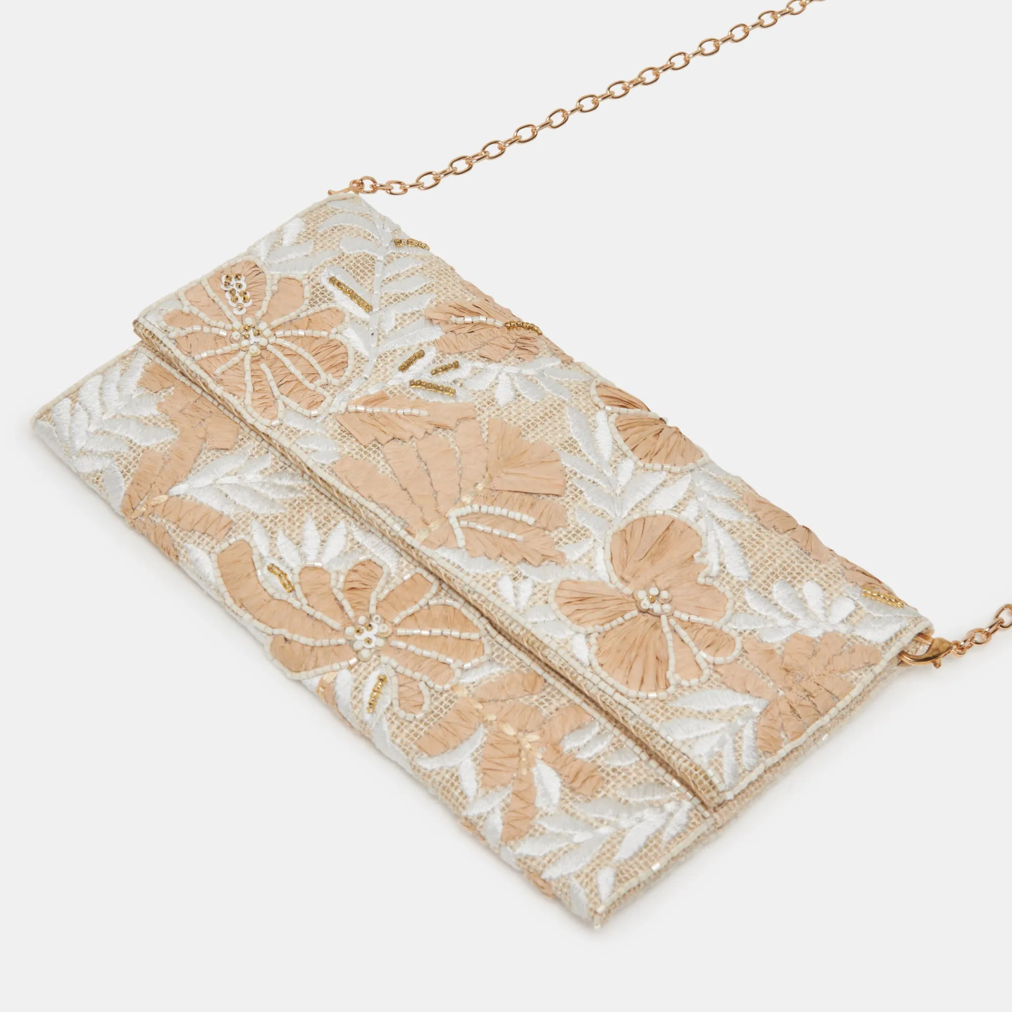 AMALFI CLUTCH NATURAL MULTI BEADED