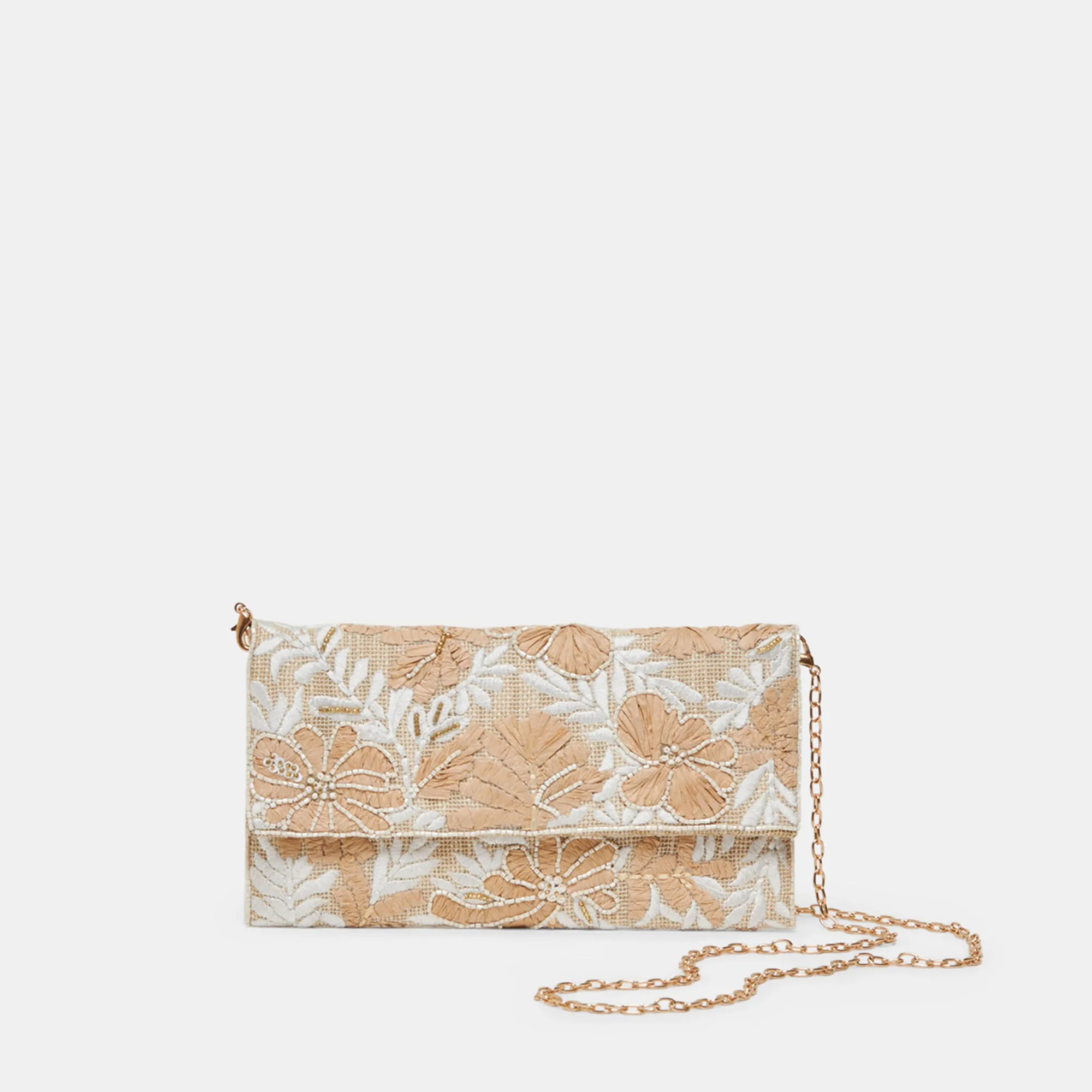 AMALFI CLUTCH NATURAL MULTI BEADED