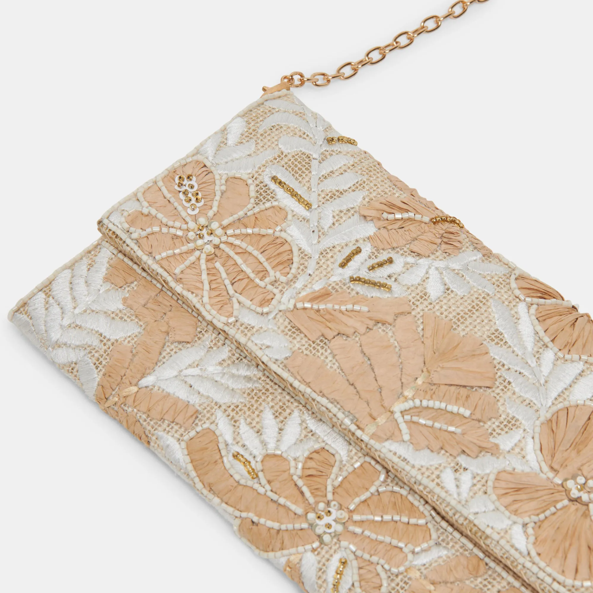 AMALFI CLUTCH NATURAL MULTI BEADED