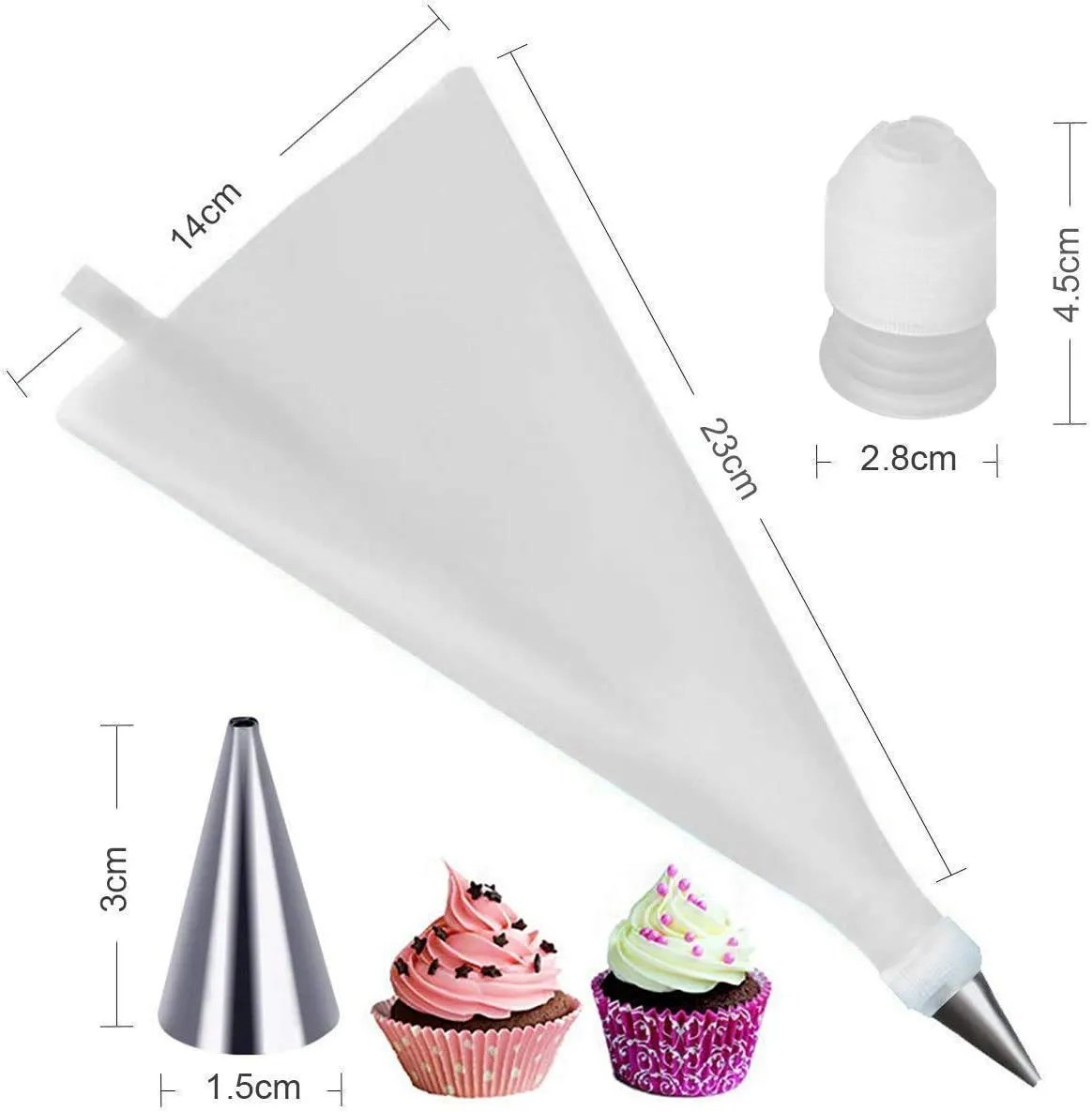 ARTO Cake Decorating Icing Bag with Stainless Steel Nozzles with Frosting Icing Bag Tips with Reusable & Washable Icing Bag for Cake Decoration Piping Bags Kit