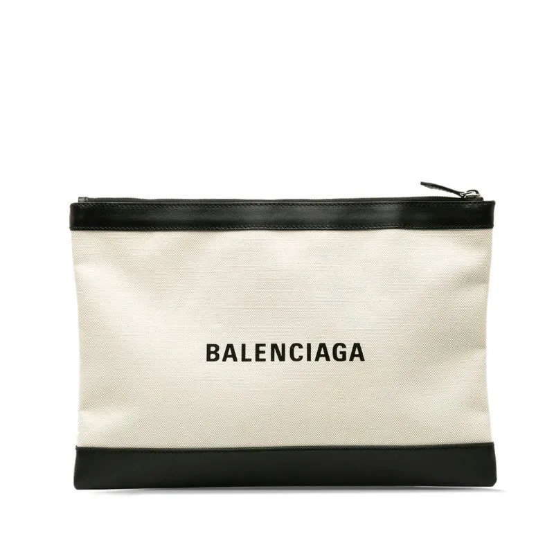 Balenciaga Canvas Leather Clutch Bag 373840