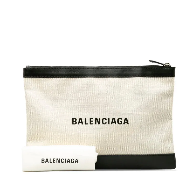 Balenciaga Canvas Leather Clutch Bag 373840