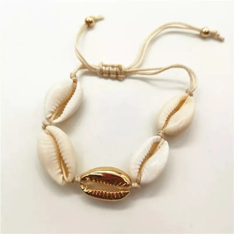 Beach Cowrie Shell Necklace and Bracelet Set