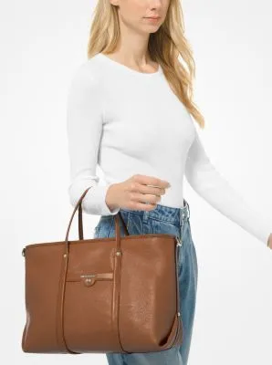 Beck Medium Pebbled Leather Tote Bag