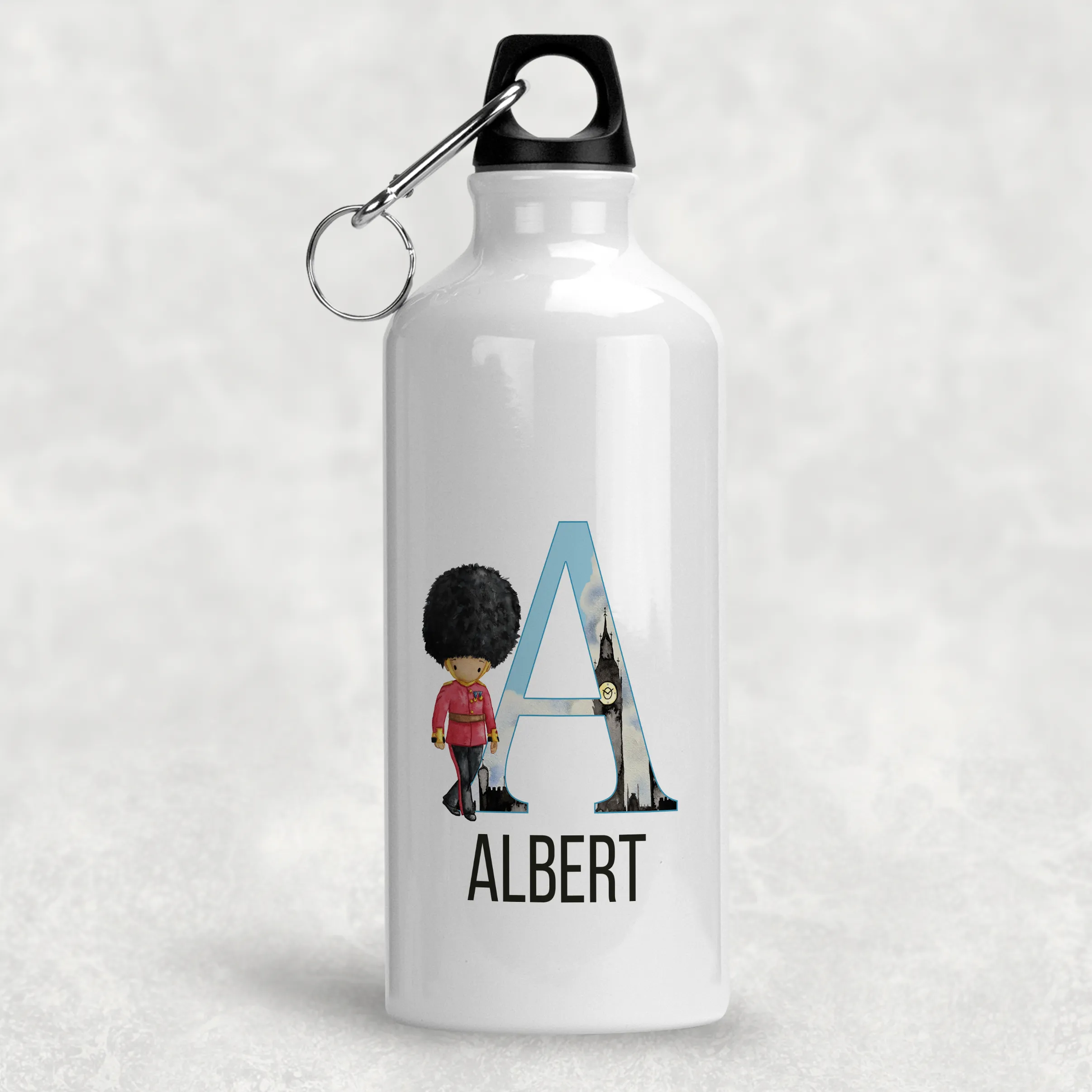 Beefeater Soldier Alphabet Personalised Aluminium Water Bottle 400/600ml