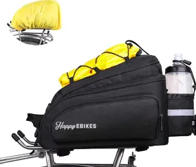 Bike Bag Rear Rack Pannier w/ Waterproof Cover-17L by Happy EBikes