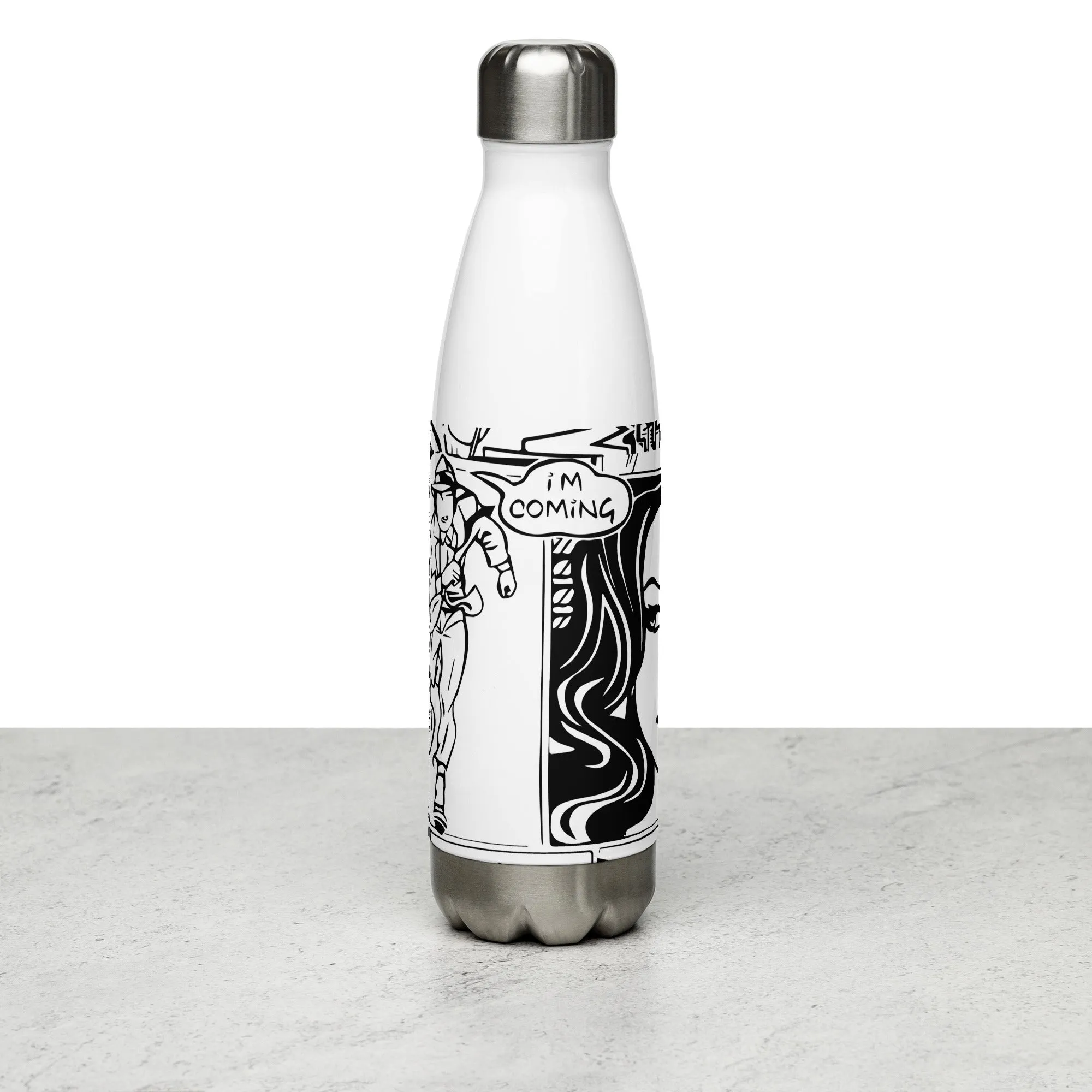 Black & White Comic Book Water Bottle