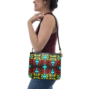 Black Fire and Turquoise Small Shoulder Bag