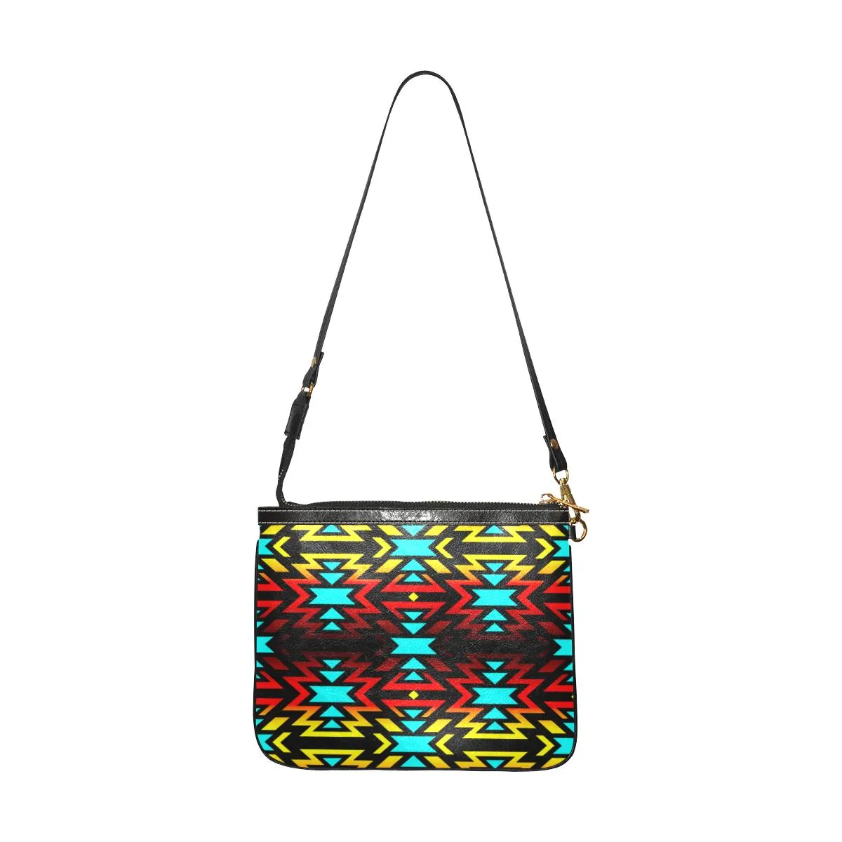 Black Fire and Turquoise Small Shoulder Bag