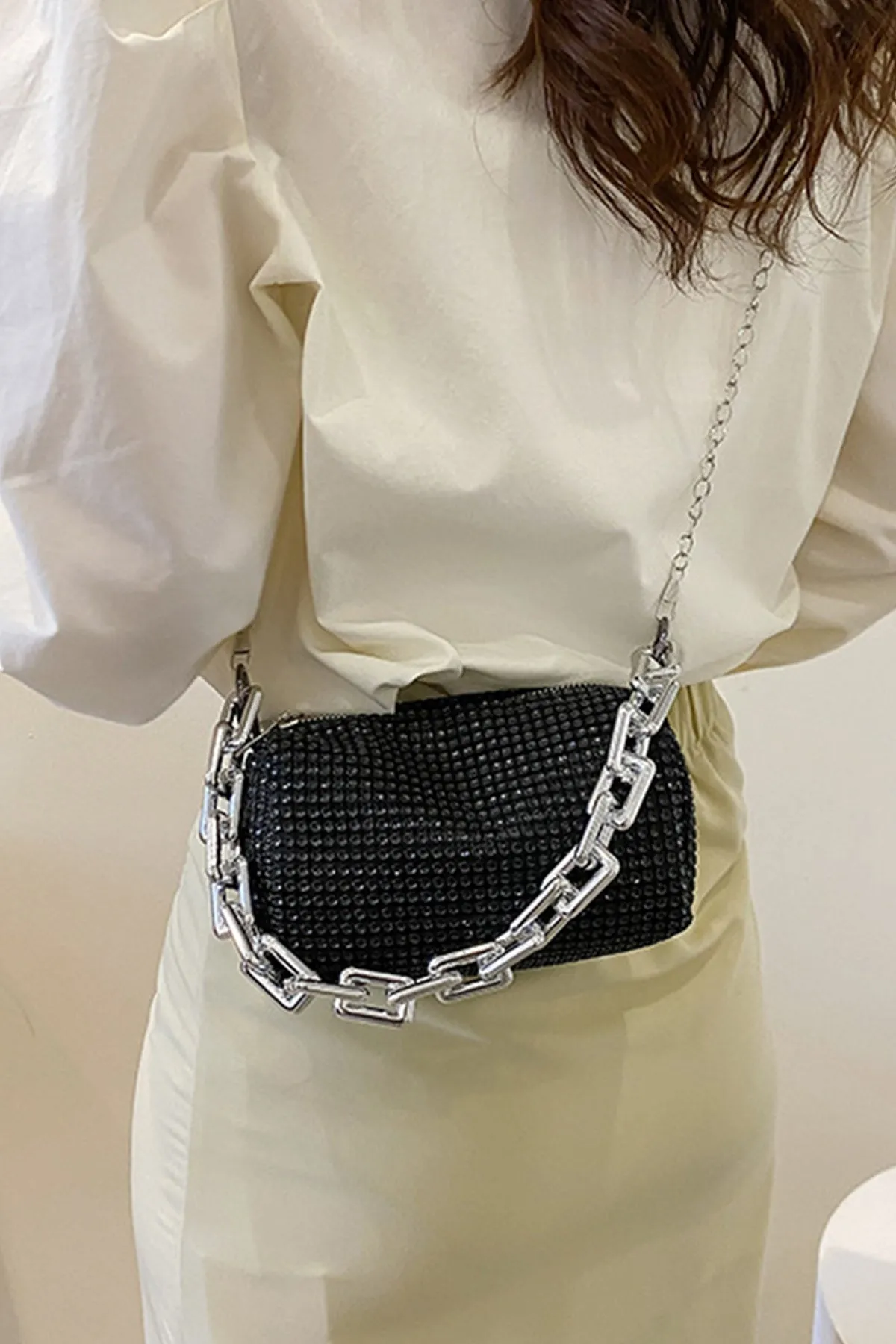 Black Moonstone Versatile Chain Bag - S23 - WHB0076