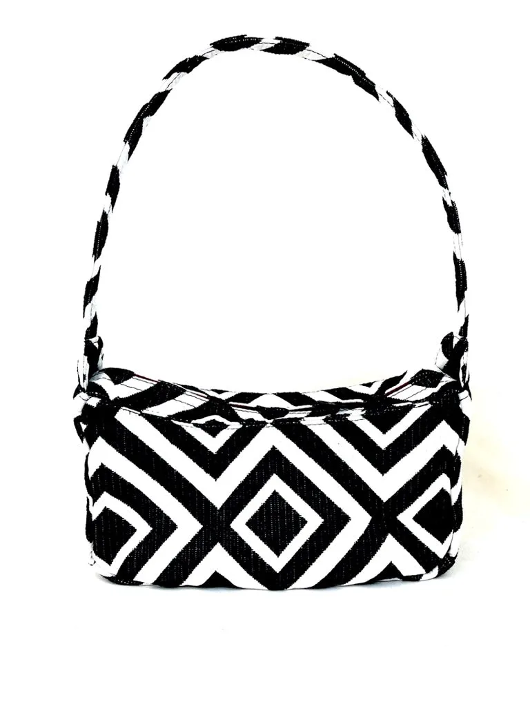 Boat Bag, Small, in Black and White Geometric