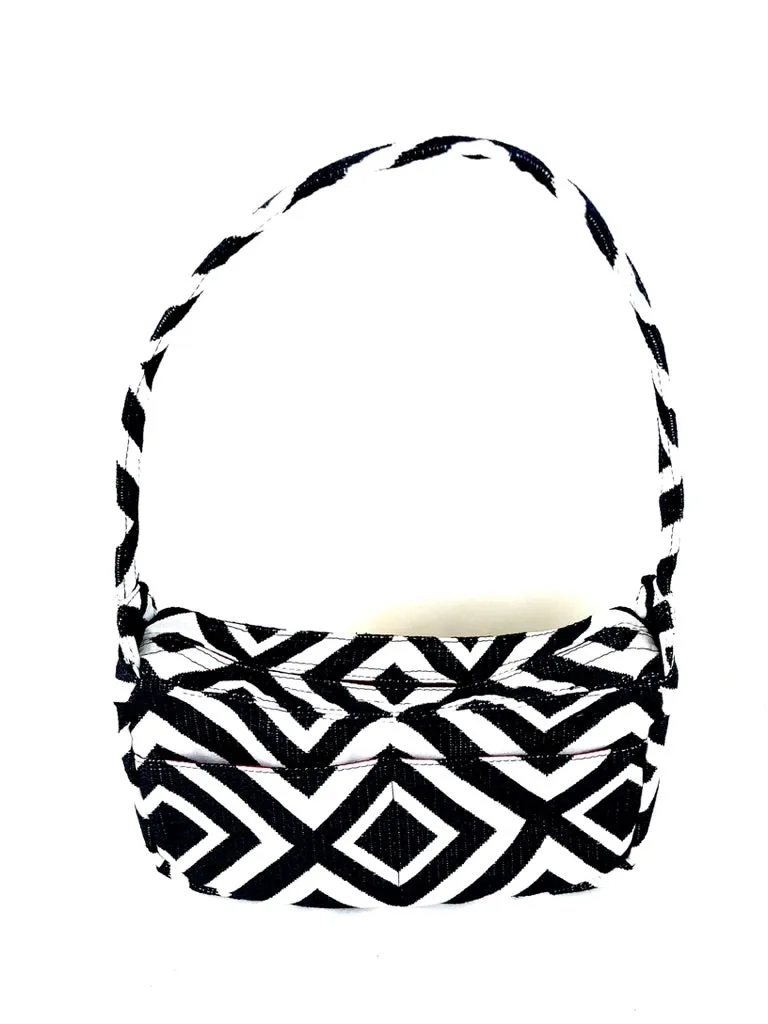 Boat Bag, Small, in Black and White Geometric