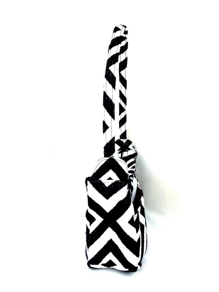 Boat Bag, Small, in Black and White Geometric