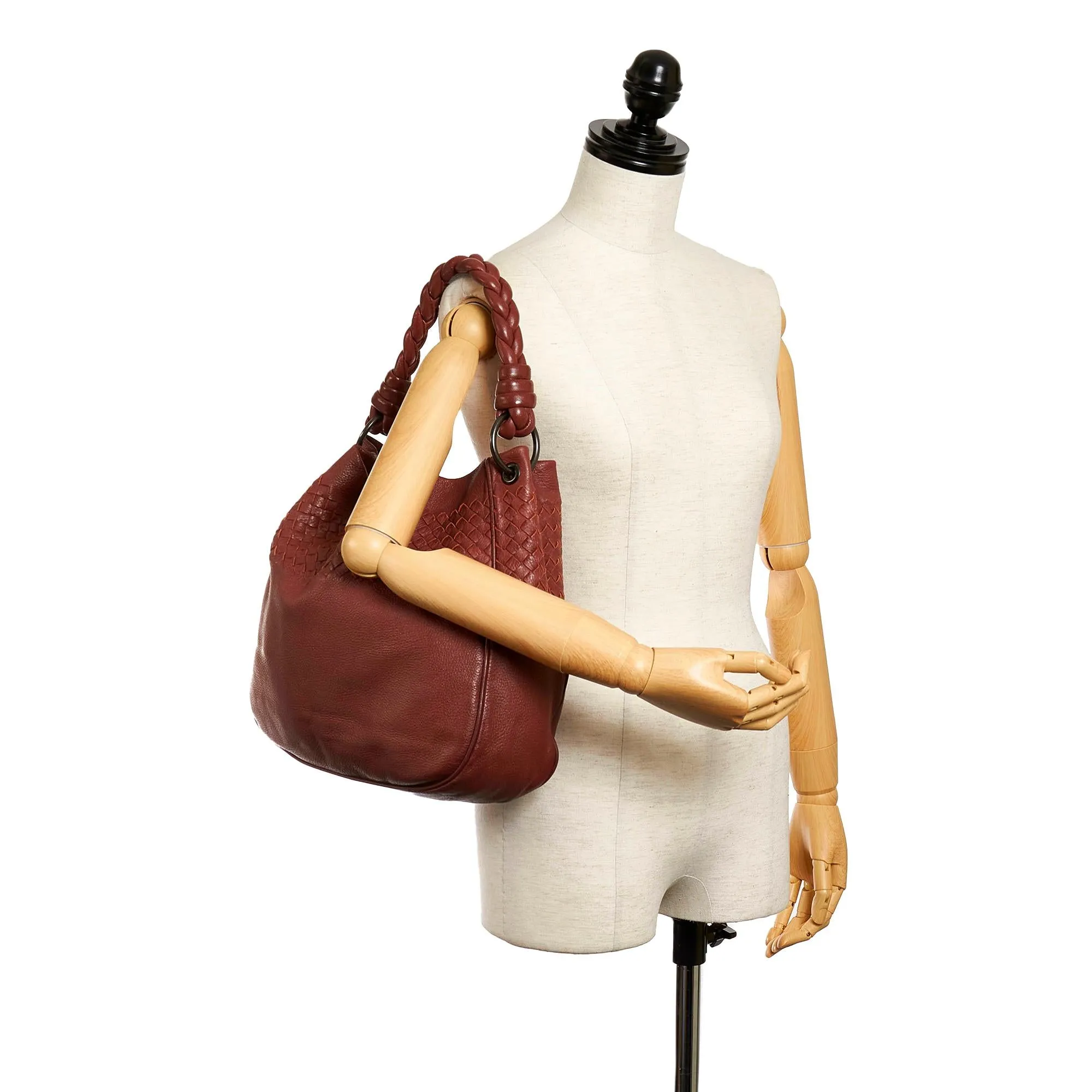 Bottega Veneta Intrecciato Leather Shoulder Bag (SHG-29867)