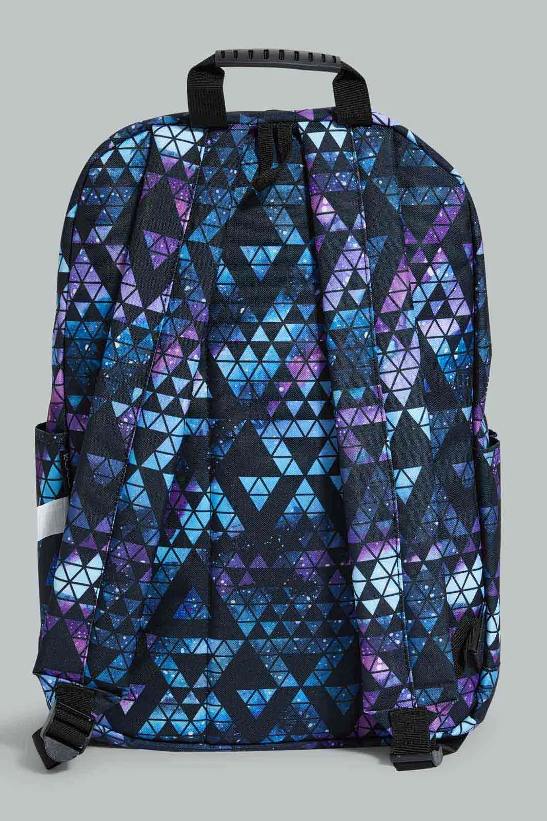 Boys Black And Blue Geometric Print Backpack With Pencil Case (2 Piece)