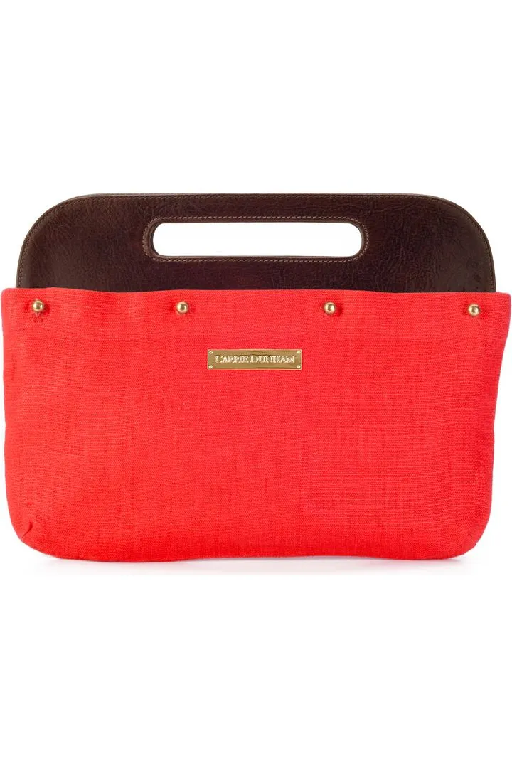 Bright Flame Linen Clutch Cover