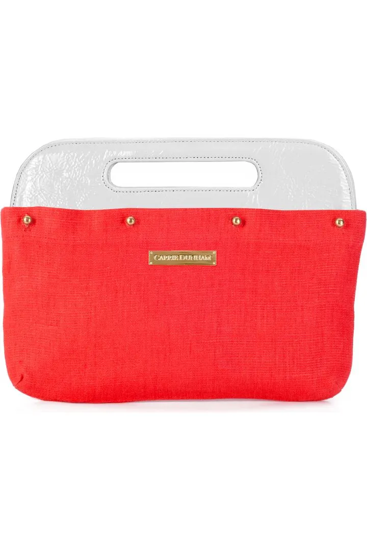 Bright Flame Linen Clutch Cover