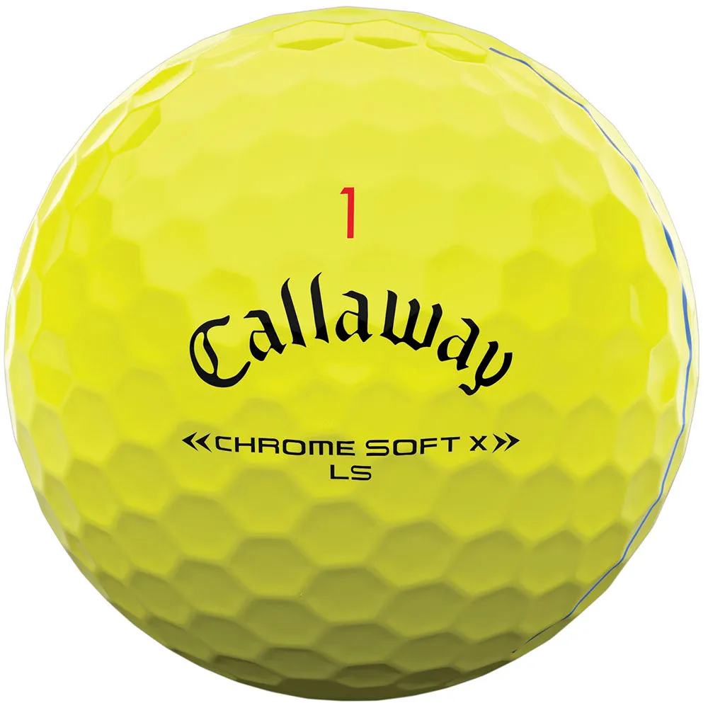 Callaway Chrome Soft X LS Triple Track Golf Balls - Yellow - 12 Pack