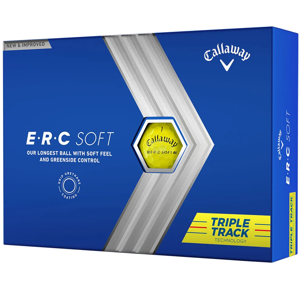 Callaway ERC Soft Triple Track Golf Balls  - Yellow - 12 Pack