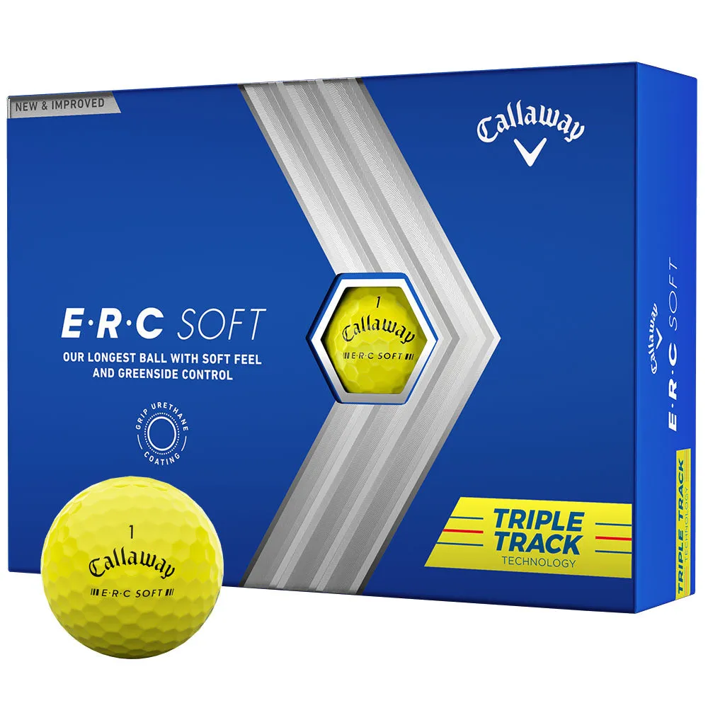 Callaway ERC Soft Triple Track Golf Balls  - Yellow - 12 Pack