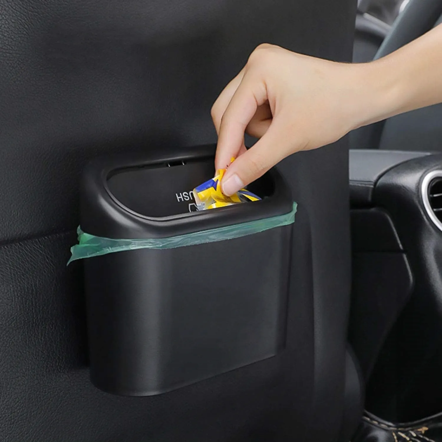 Car Trash Can with 8 Rolls of Garbage Bags for Tesla