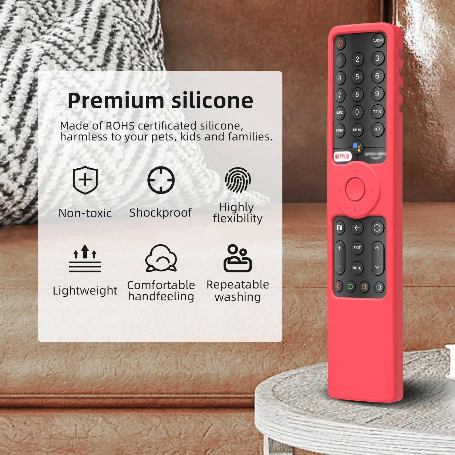 Case for Xiaomi Mi TV P1 50/43, P1E, Q1 75, Q1E 55 - Bluetooth Voice Remote Control Luminous Protective Cover