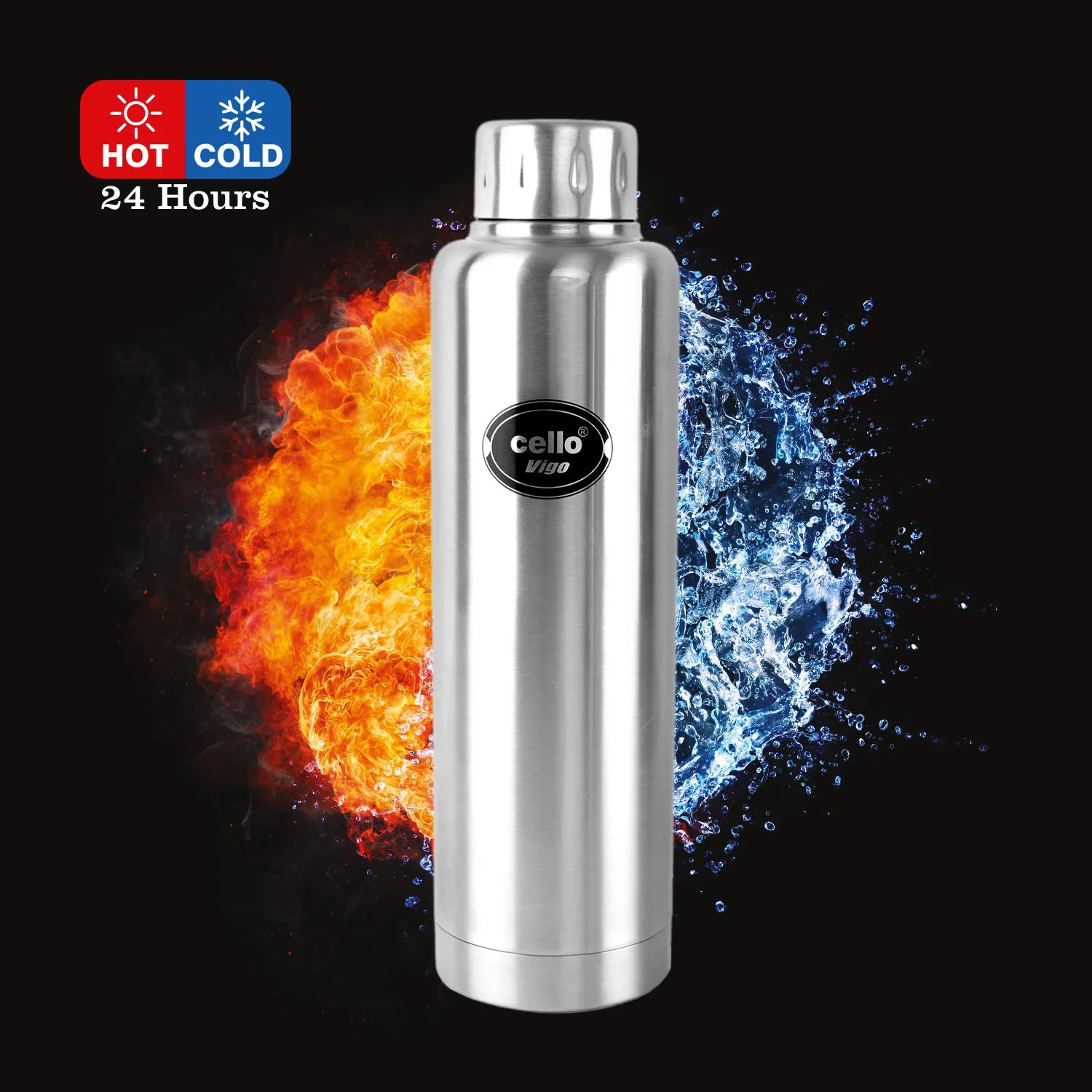 Cello Vigo Stainless Steel Flask, Double Walled, (Multi color)