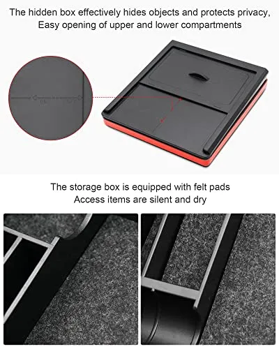 Central Console Storage Tray 5 Pcs, Suitable for 2021 Tesla Model 3 Model Y Armrest Box/Hidden Box (Felt pad) /Tissue Bag/Car Camera Cover