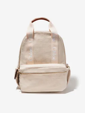 Chloé Girls Logo Backpack in Ivory