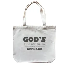 Christian Baby God's Little Masterpiece Ephesians 210 Addname Accessories Canvas Bag