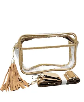 Clear And Gold Rectangle Crossbody