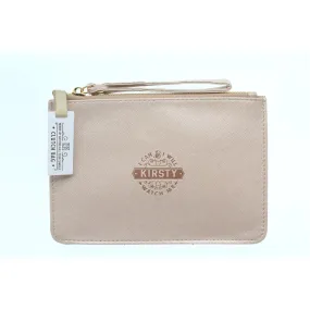 Clutch Bag With Handle & Embossed Text "Kirsty"