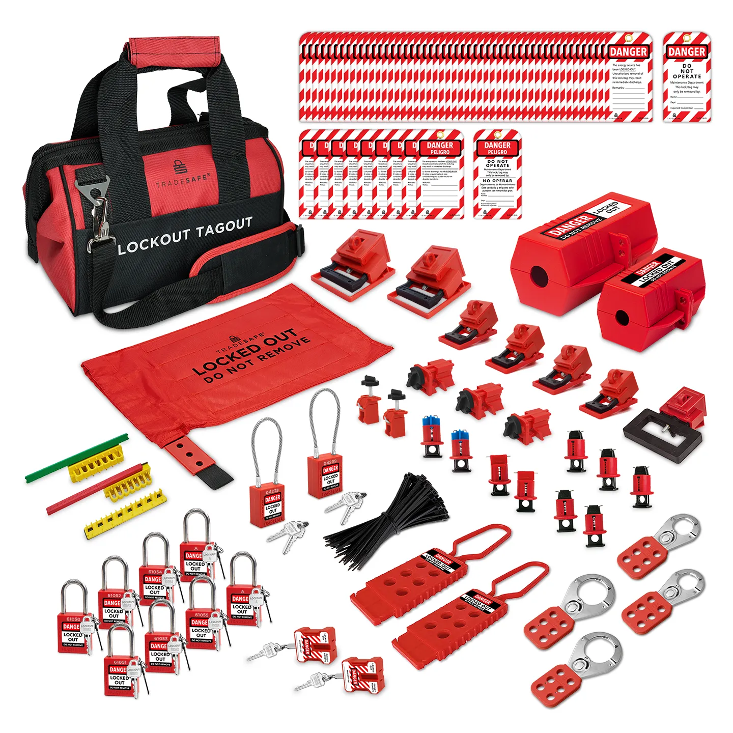 Complete Electrical Lockout Tagout Kit - 90 LOTO Devices