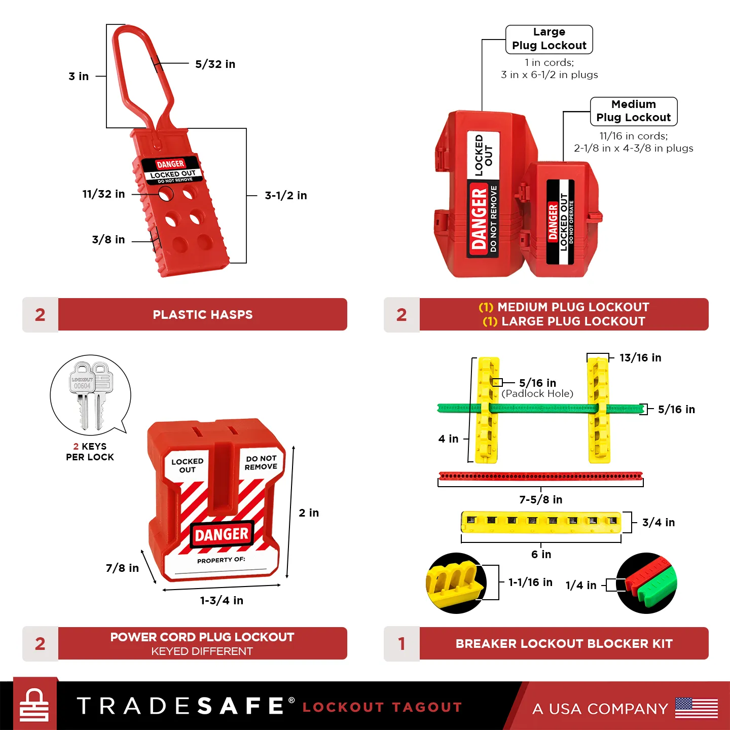 Complete Electrical Lockout Tagout Kit - 90 LOTO Devices